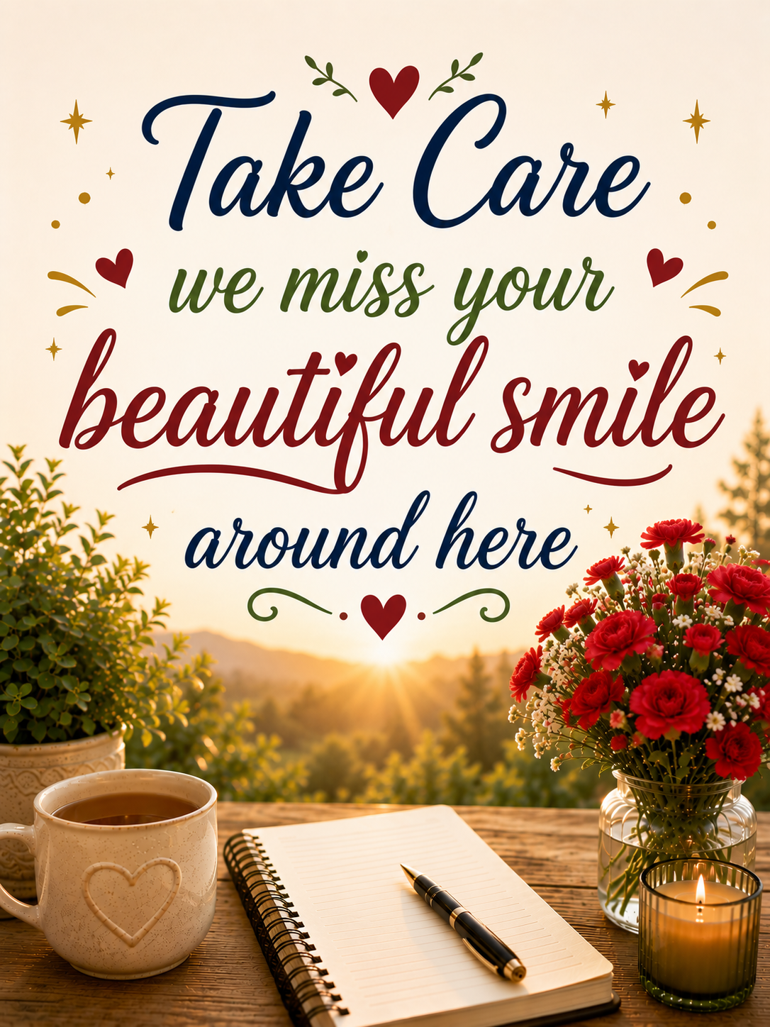 Take Care – We Miss Your Beautiful Smile – Caring Recovery Video Message for WhatsApp