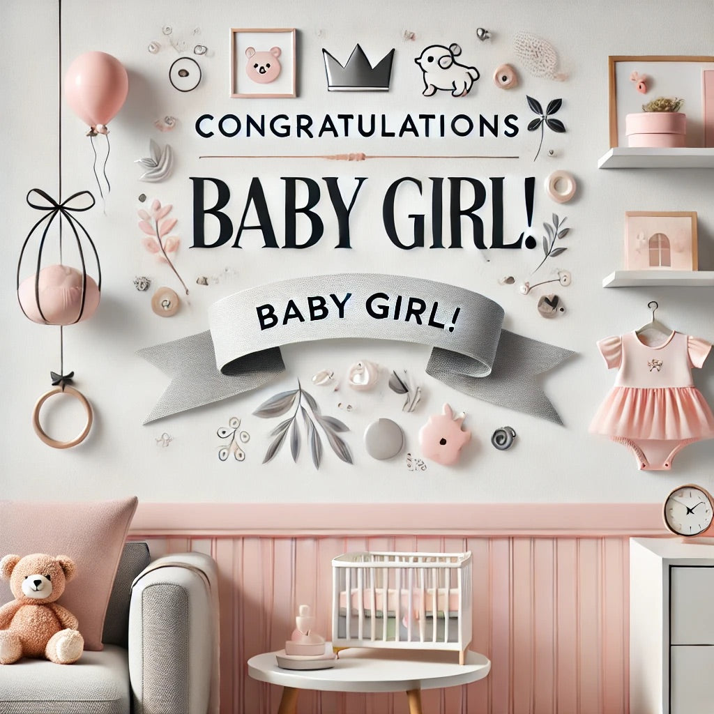 Congratulations on Your Baby Girl – Digital Greeting Card & Video for WhatsApp & Messenger