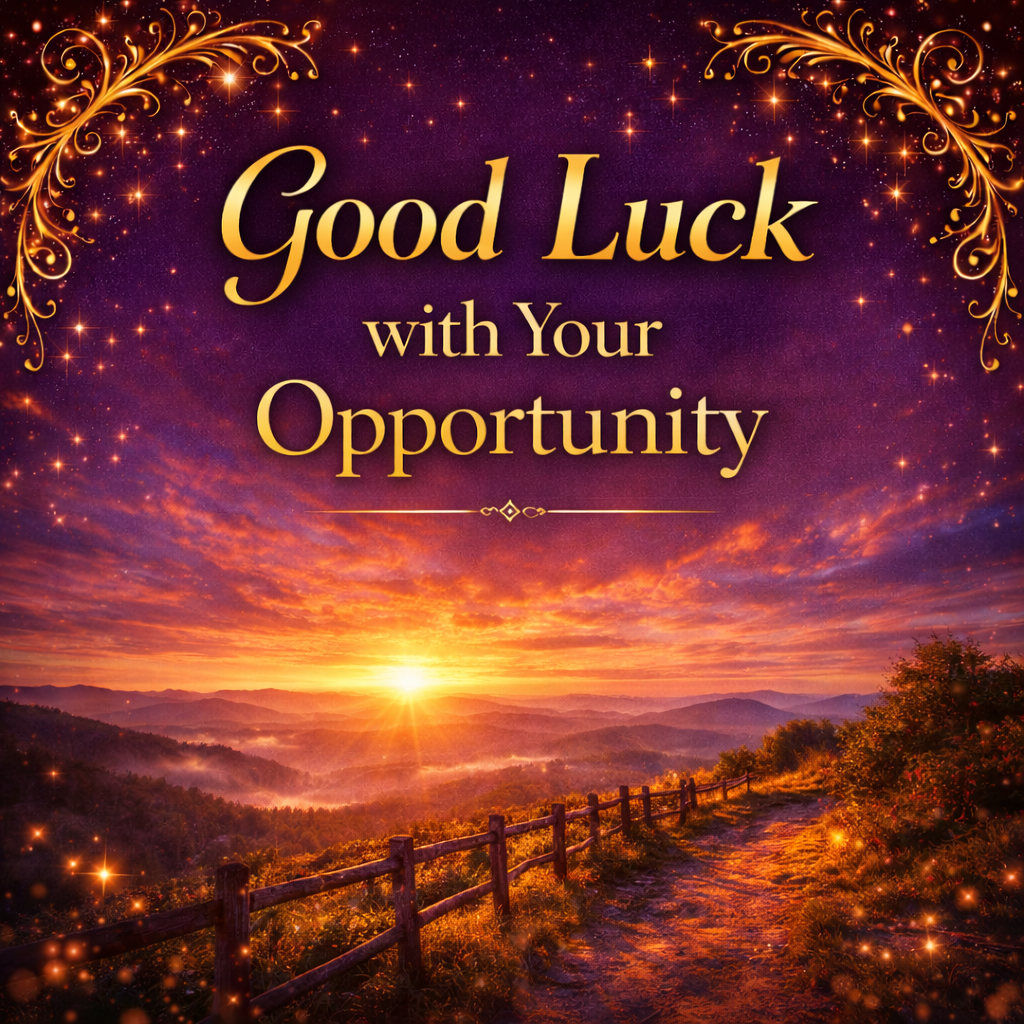 Good Luck with Your Opportunity Encouragement Video Message for WhatsApp