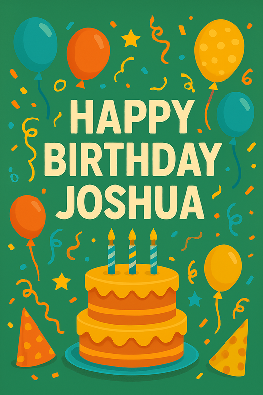 Happy Birthday Joshua – Eco-Friendly Digital Video Card to Send Instantly