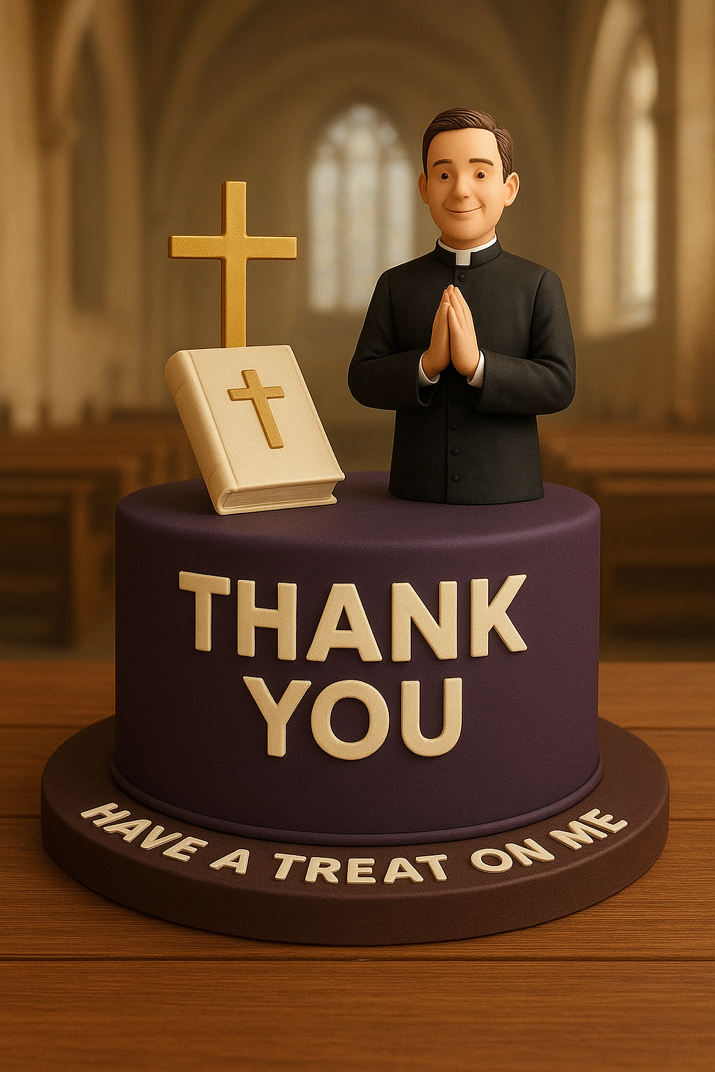 Send a Thank You Video Message to Your Priest – Have a Treat on Me Digital Greeting Video for WhatsApp & Messenger